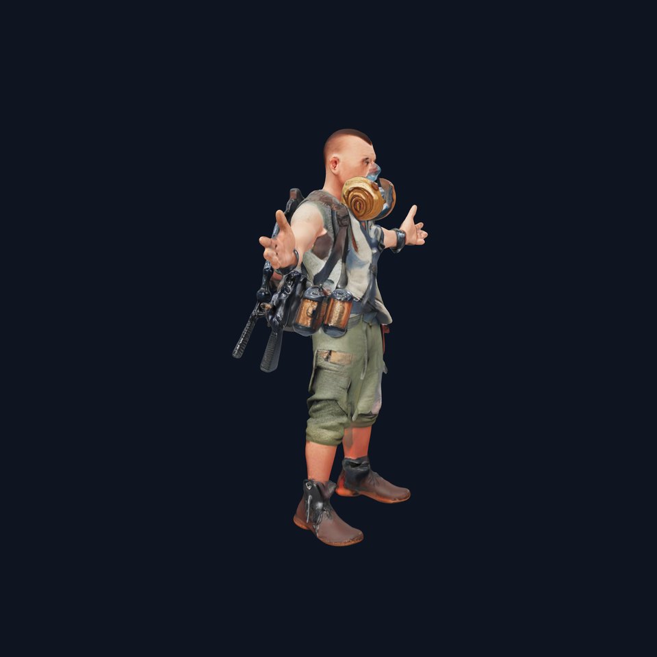 Apocalypse Survivor Rigged and Animated Character Model